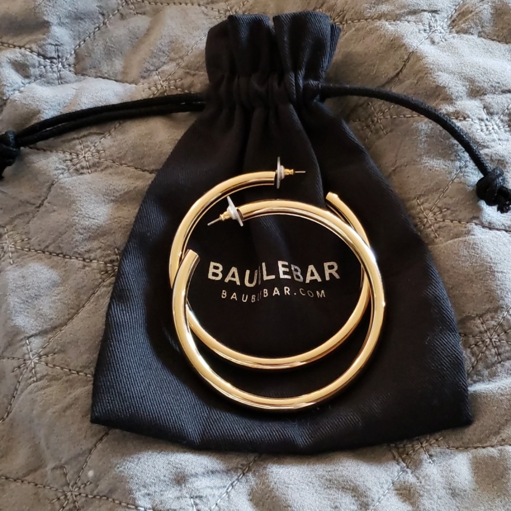 BaubleBar Large Gold Hoops
